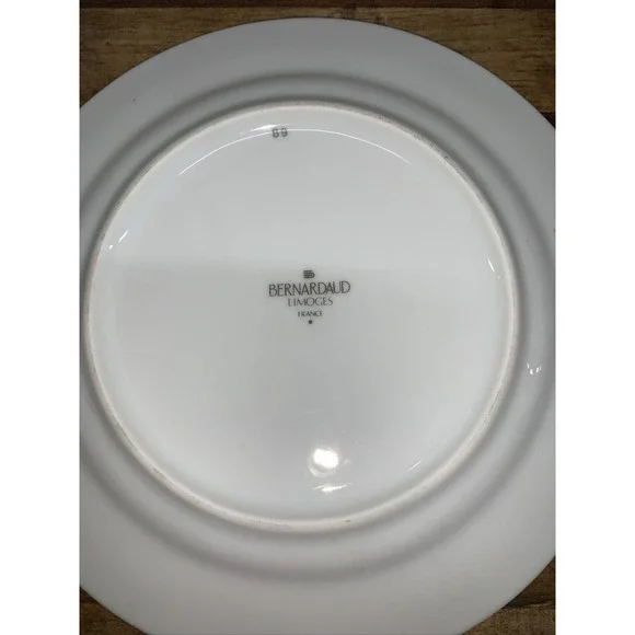 Bernardaud Limoges Green Pink Cup and Saucer Bread Trio Artois - Picture 6 of 6